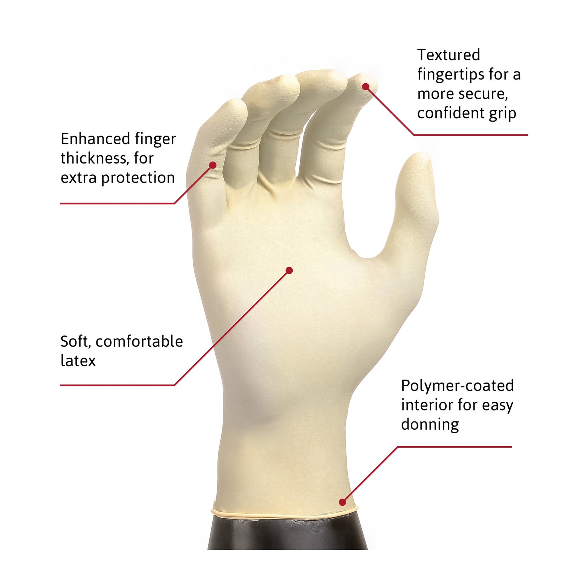 exam glove diamond grip x large nonsterile latex standard cuff length textured fingertips white not rated packaging type case