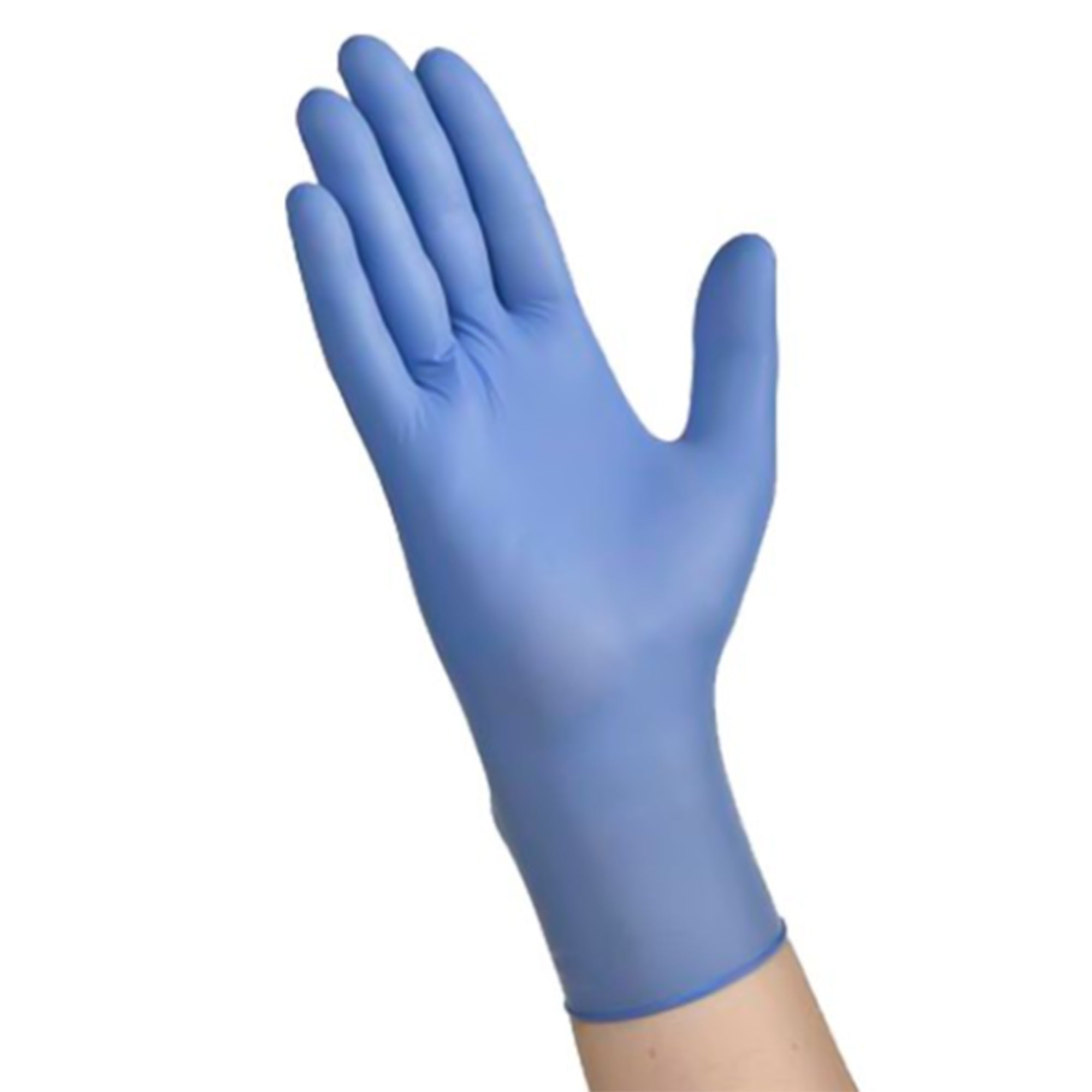 exam glove flexal touch large nonsterile nitrile standard cuff length textured fingertips blue chemo tested