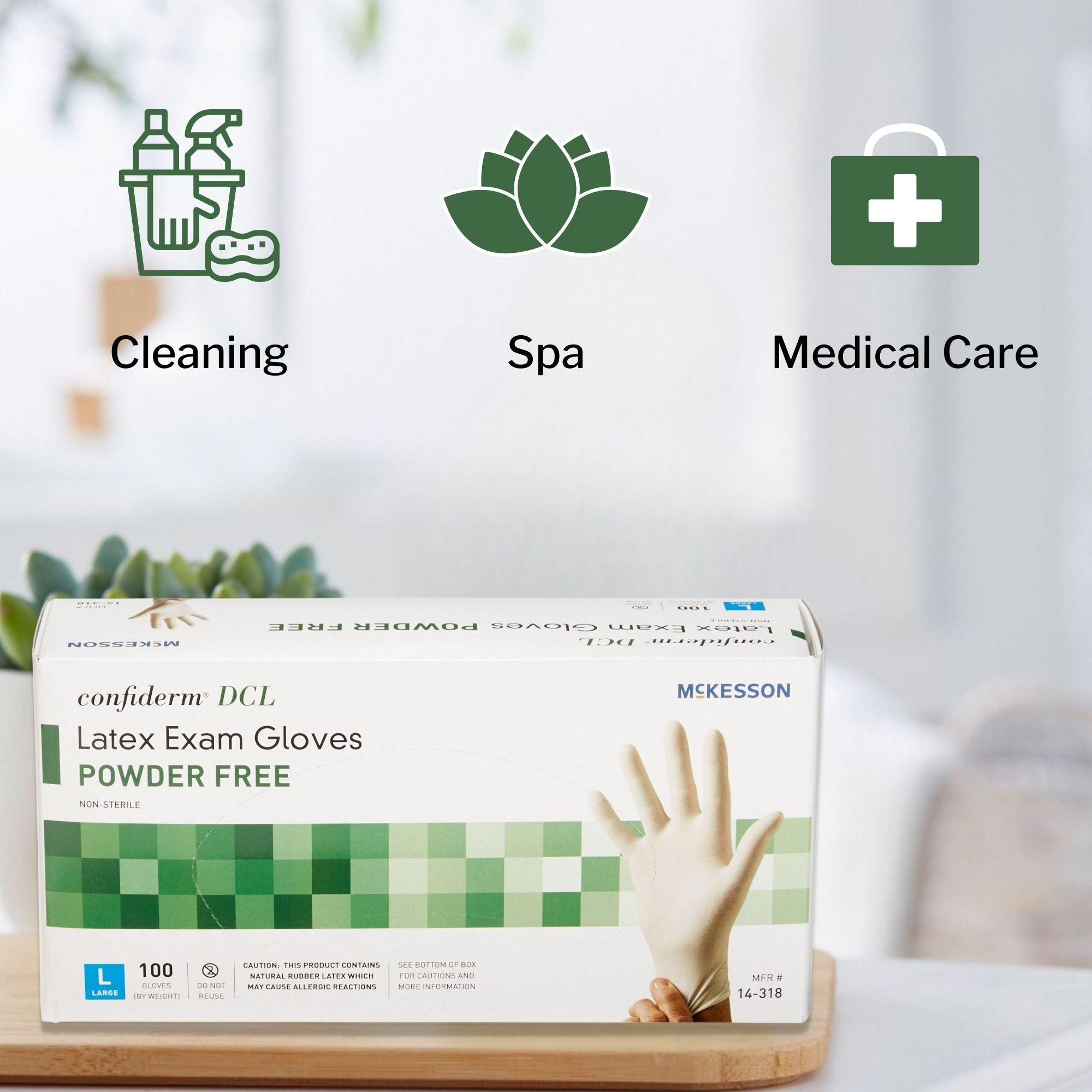 exam glove mckesson confiderm large nonsterile latex standard cuff length smooth ivory not rated packaging type box