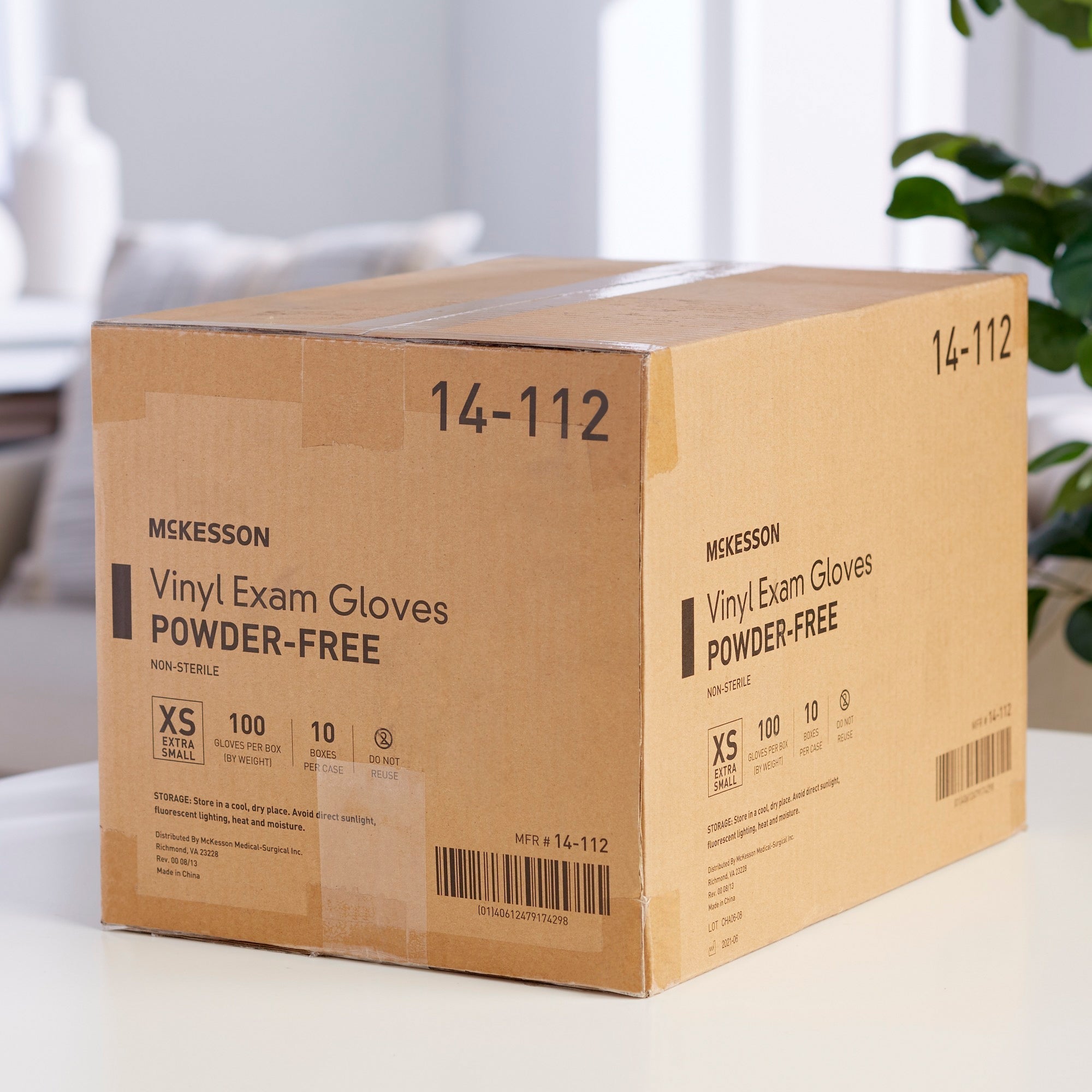 exam glove mckesson x small nonsterile vinyl standard cuff length smooth clear not rated packaging type box