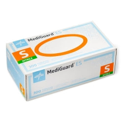 exam glove mediguard es small nonsterile nitrile standard cuff length textured fingertips blue not rated