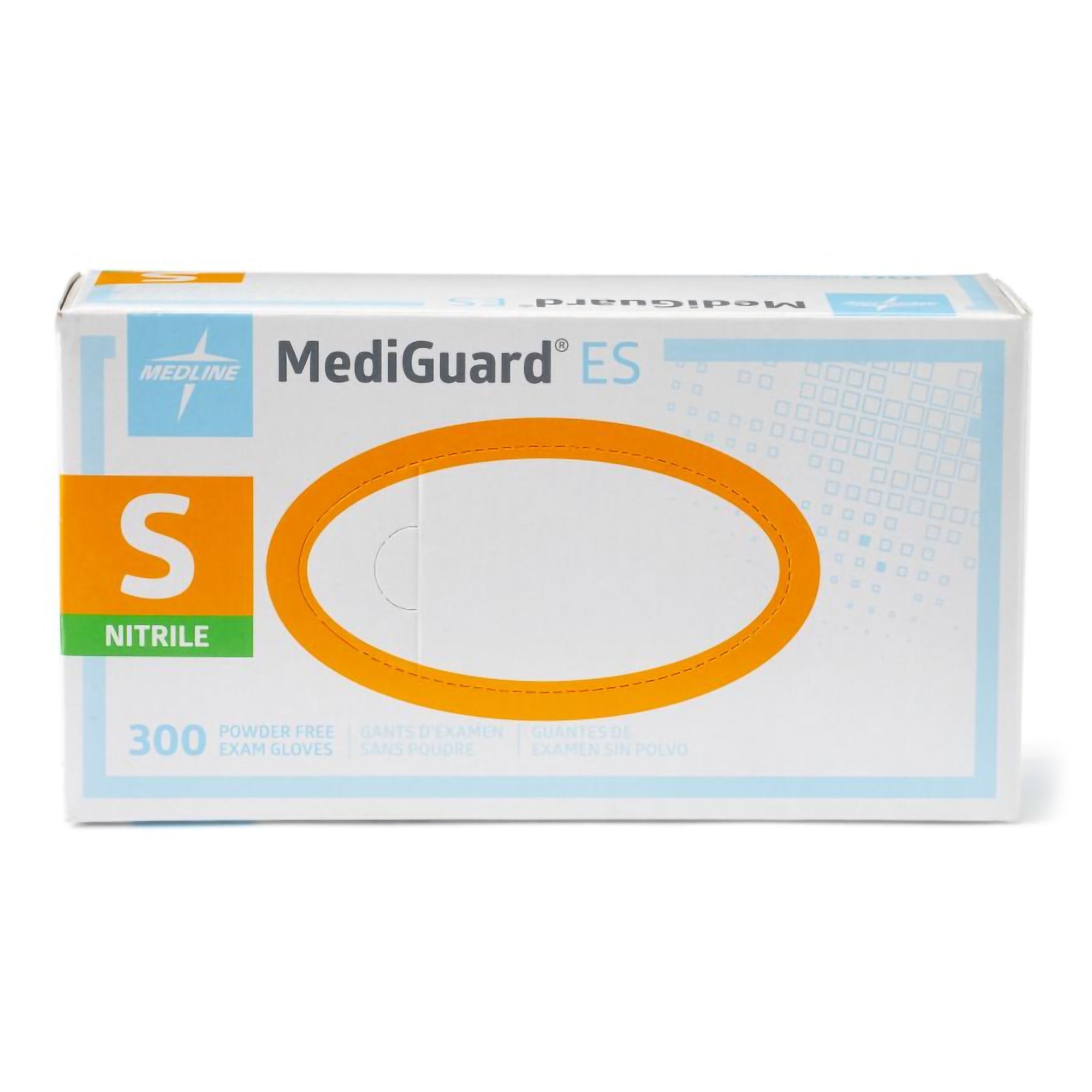 Exam Glove MediGuard ES Small NonSterile Nitrile Standard Cuff Length Textured Fingertips Blue Not Rated