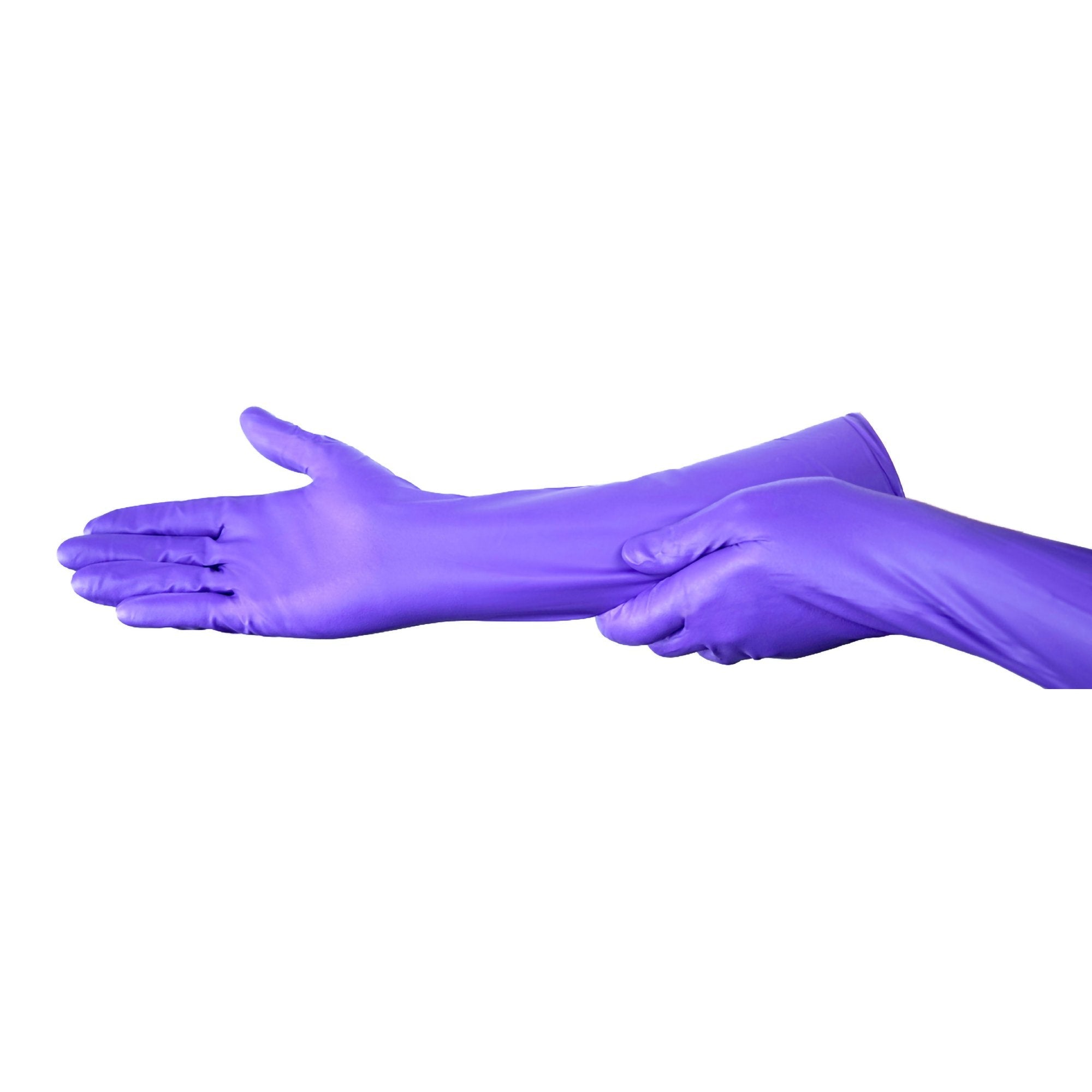 exam glove purple nitrile max small nonsterile nitrile extended cuff length fully textured purple not rated packaging type case