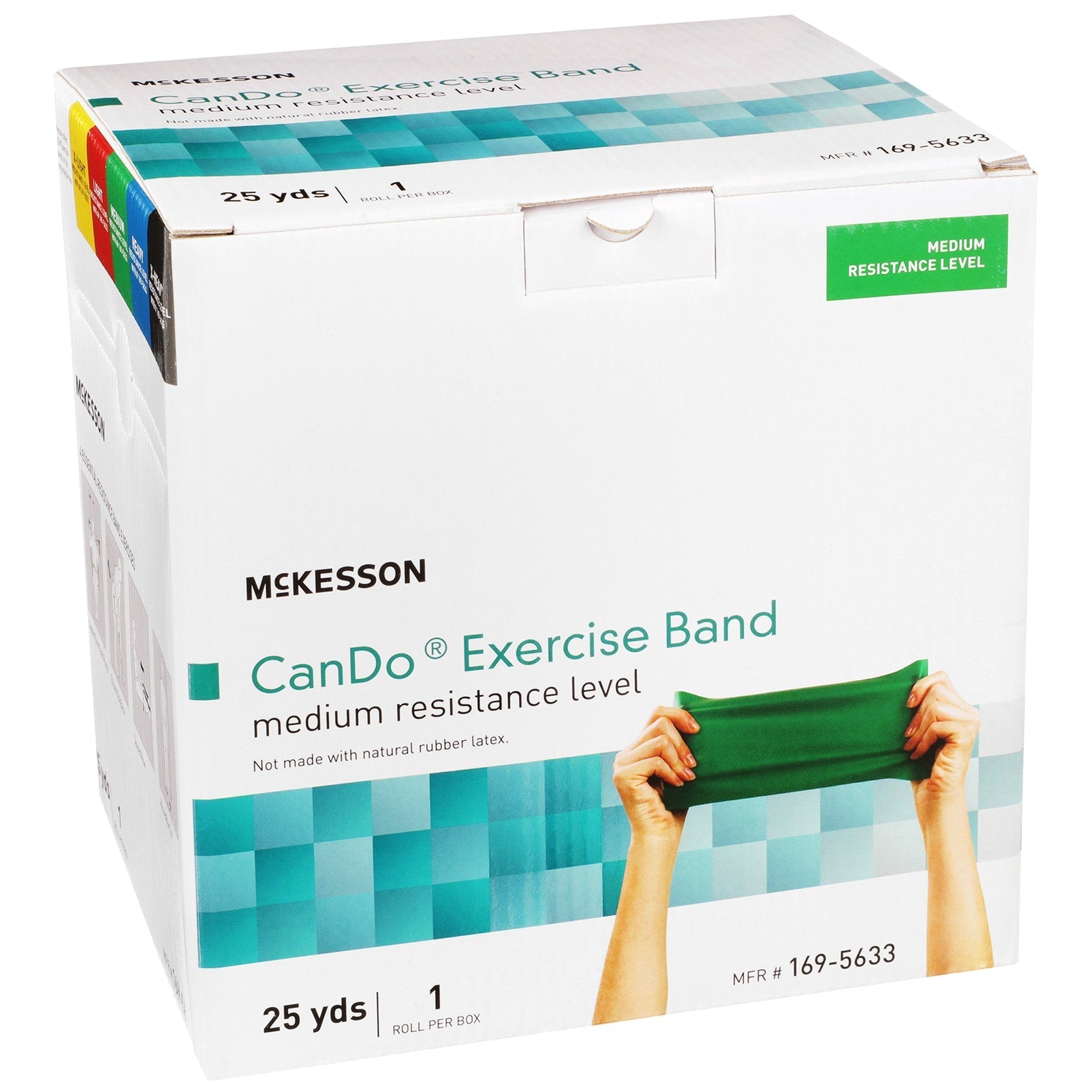 exercise resistance band mckesson cando green 5 inch x 25 yard medium resistance packaging type each