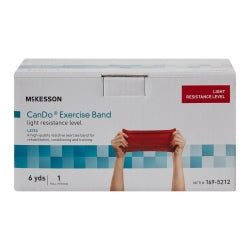 exercise resistance band mckesson cando red 5 inch x 6 yard light resistance packaging type each