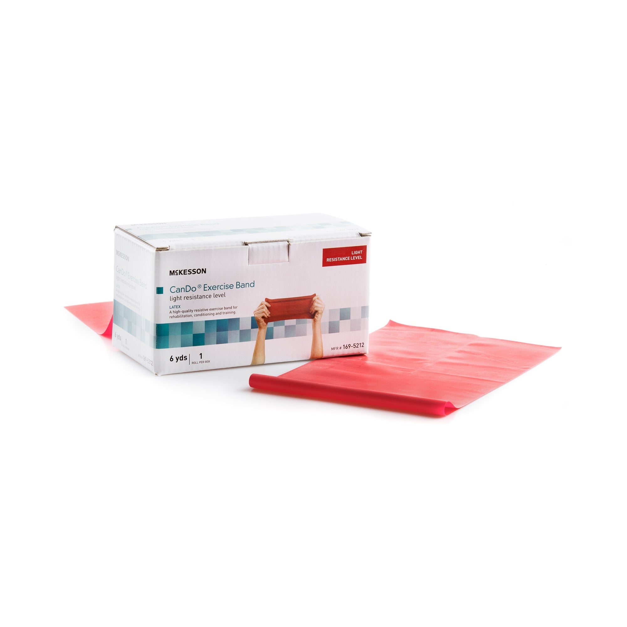 exercise resistance band mckesson cando red 5 inch x 6 yard light resistance packaging type each