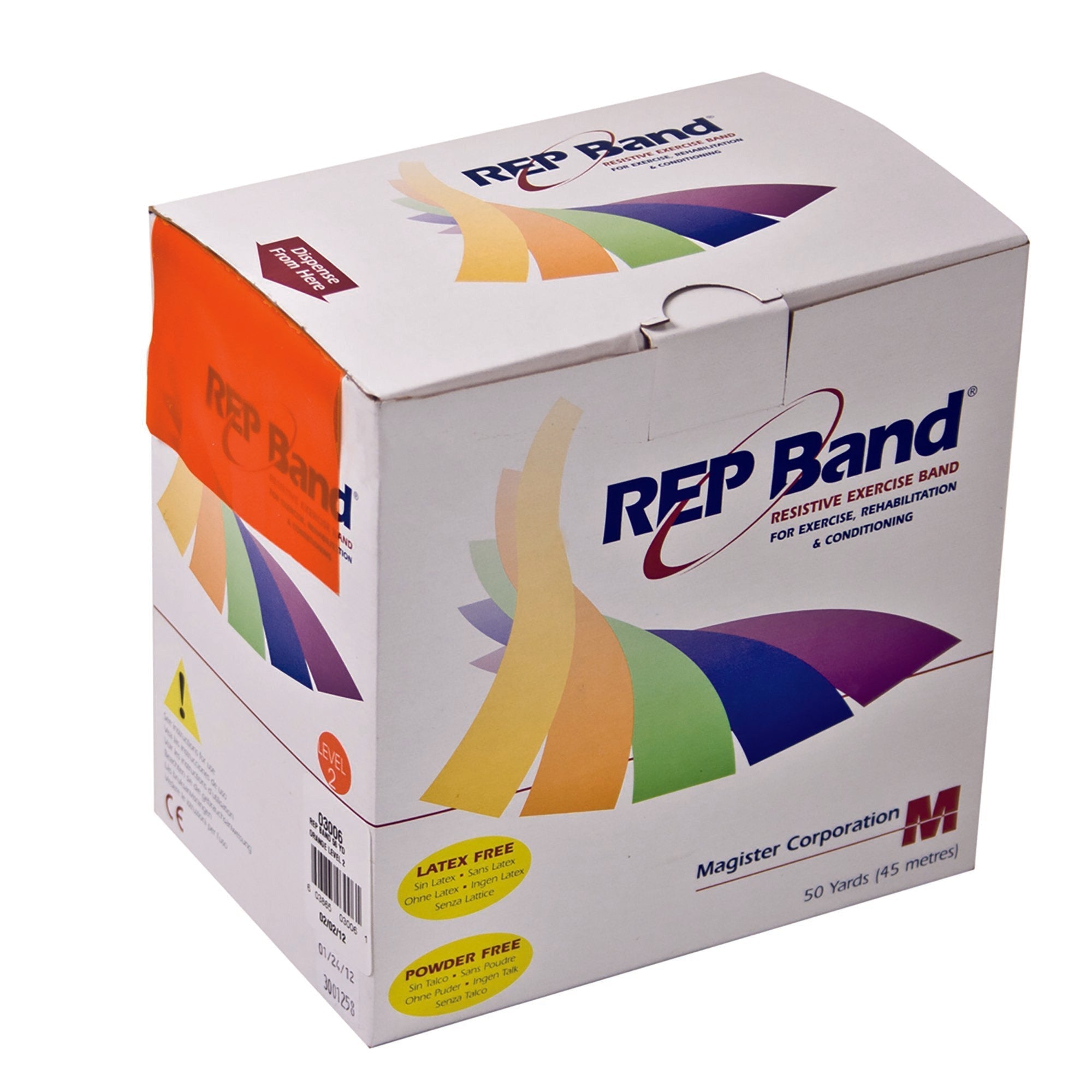Exercise Resistance Band REP Band Orange 4 Inch X 50 Yard Light Resistance