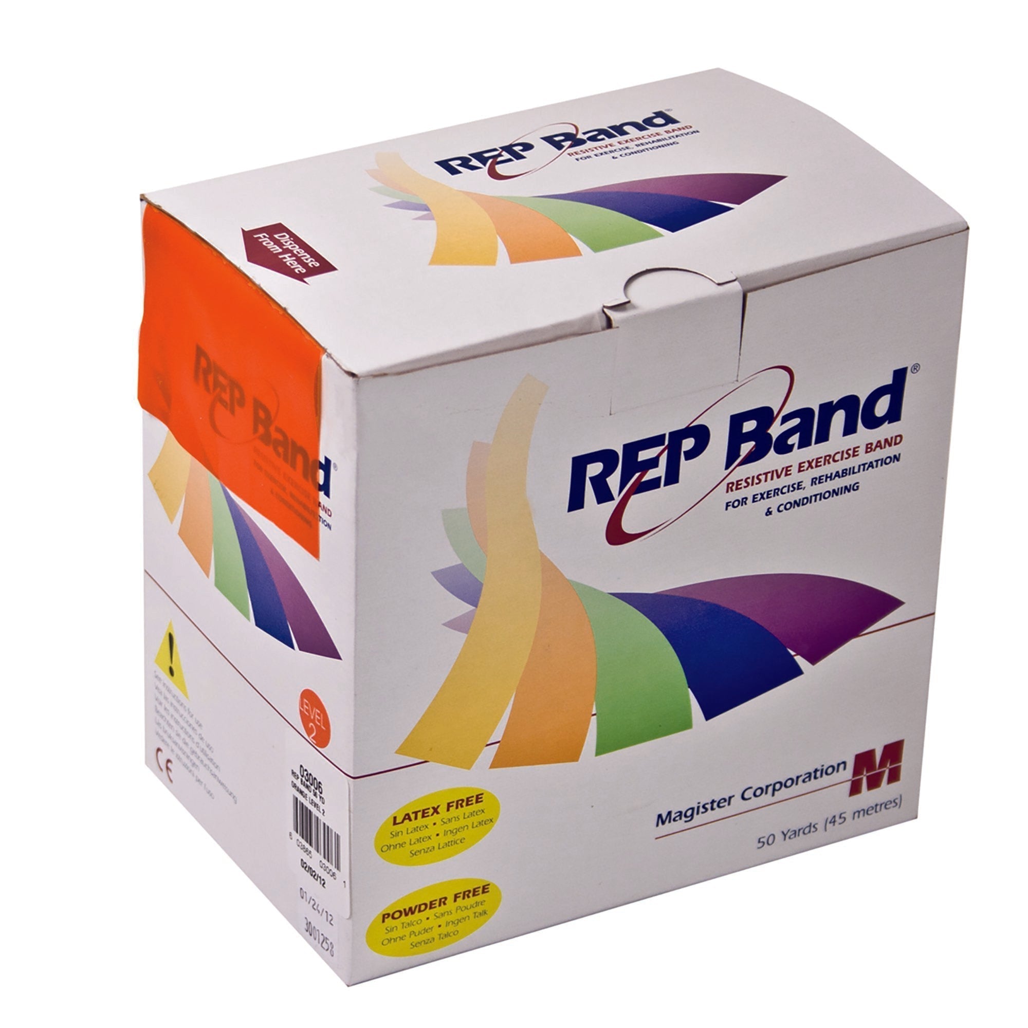 Exercise Resistance Band REP Band Orange 4 Inch X 50 Yard Light Resistance, Packaging Type- Each