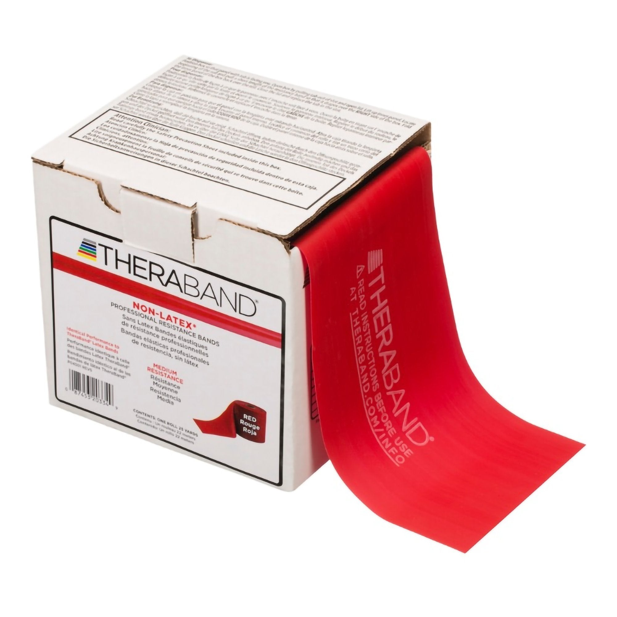 Exercise Resistance Band TheraBand Red 4 Inch X 25 Yard Medium Resistance, Packaging Type- Each
