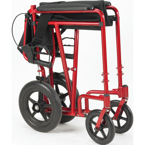 Drive Medical Expedition Aluminum Transport Wheelchair with Padded armrests and Swing-away Footrests ,12 inch Rear Wheels ,300 lbs Weight Capacity
