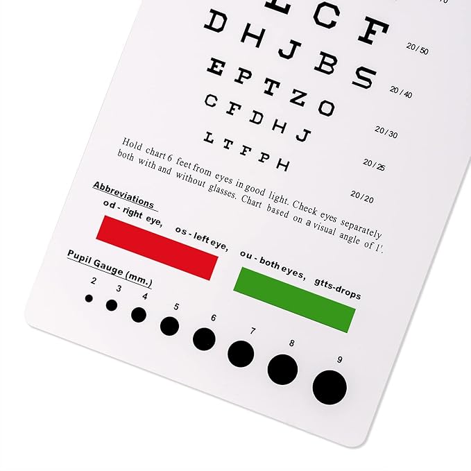 Eye Chart 6 Foot Distance Acuity Test