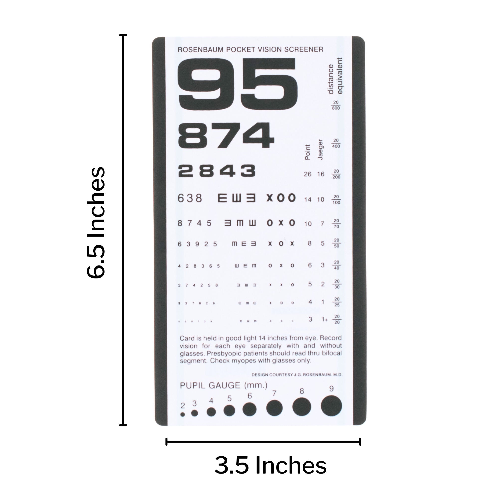 eye chart mckesson 14 inch distance acuity test packaging type each