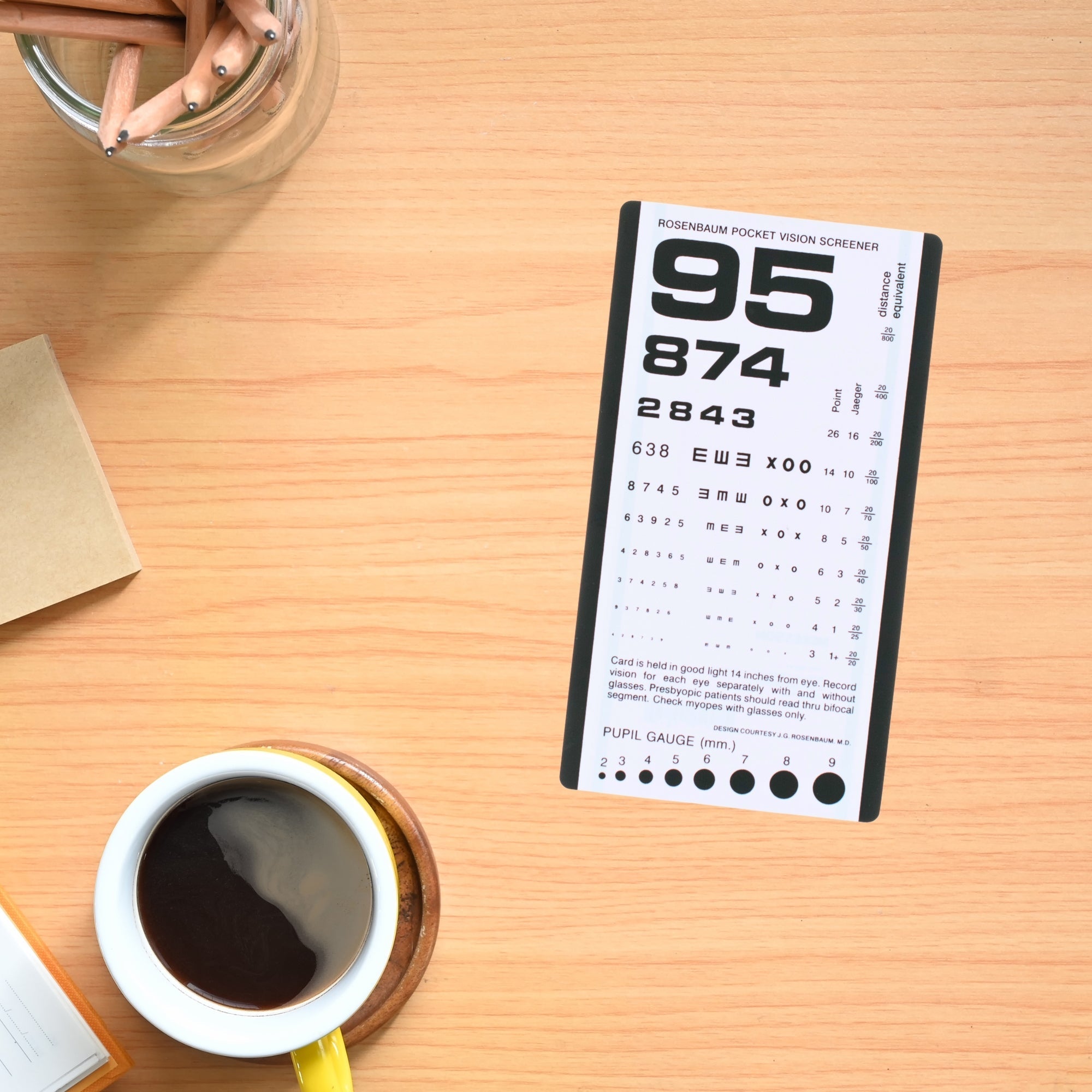 eye chart mckesson 14 inch distance acuity test packaging type each