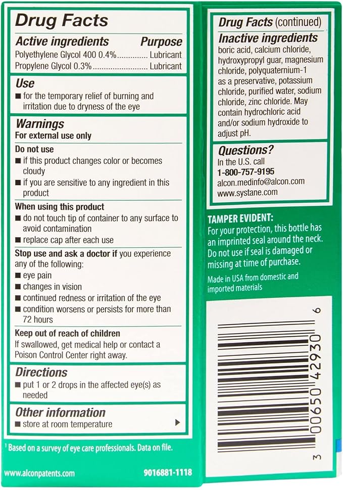 eye lubricant systane® 1 oz eye drops