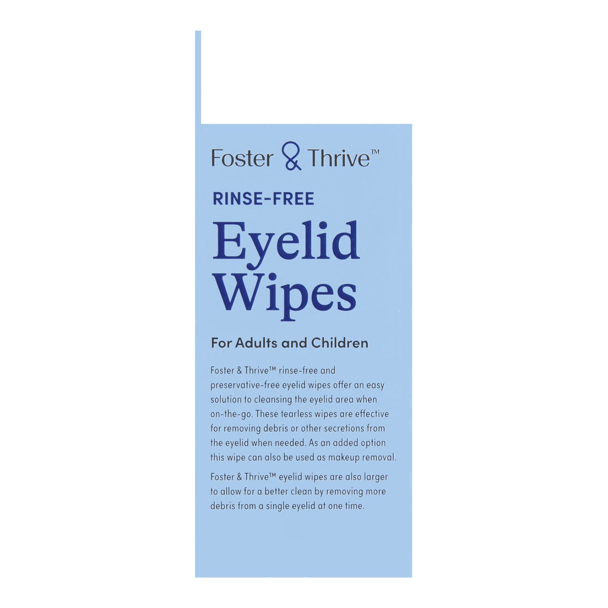 eyelid cleanser foster thrive 30 per box wipe packaging type box