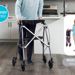 ez fold n go rollator black walnut each
