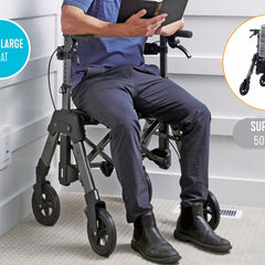 ez fold n go rollator hd black walnut