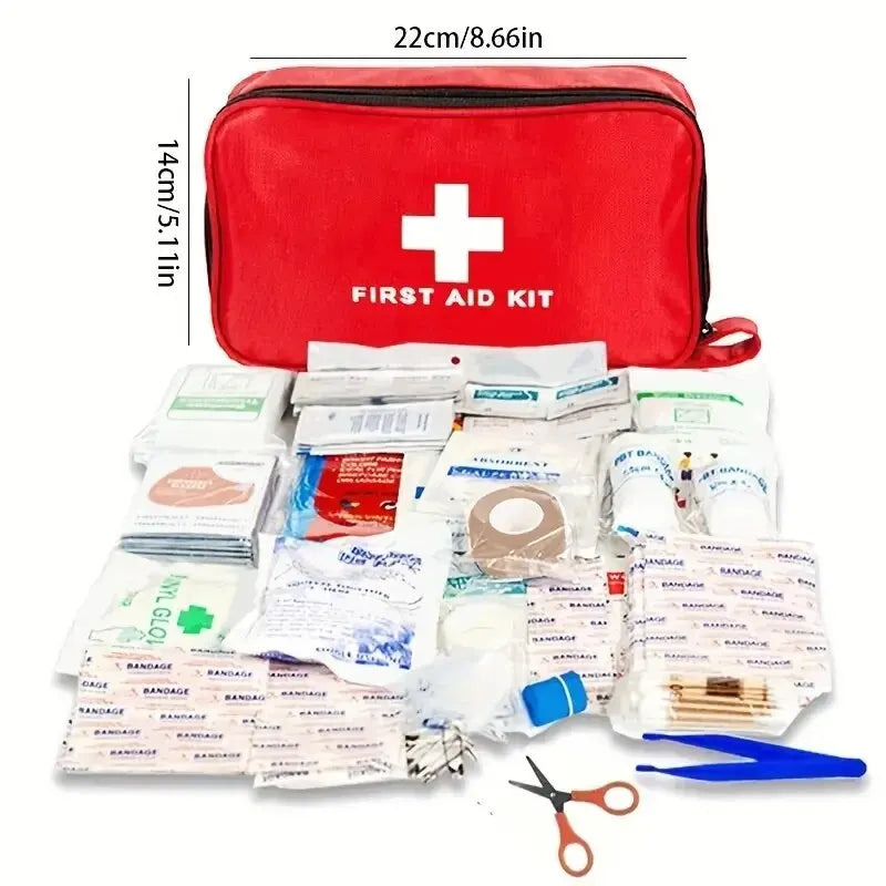 Kit de primeros auxilios de 184 piezas, suministros médicos de emergencia multiusos, bolsa médica portátil para actividades al aire libre, senderismo, camping y más.