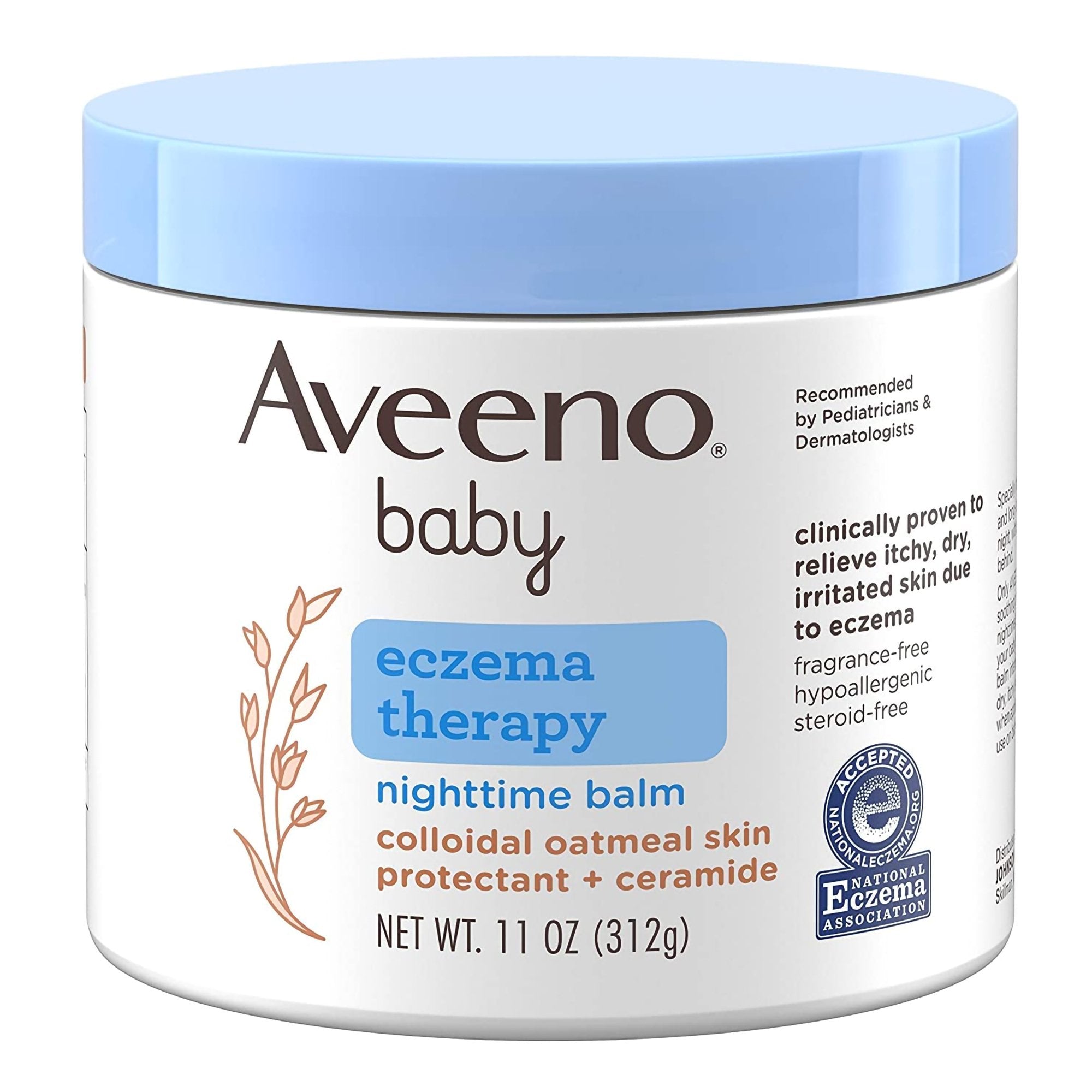 Eczema Cream Aveeno Baby Eczema Therapy Nighttime Balm 11 oz. Jar Unscented Ointment