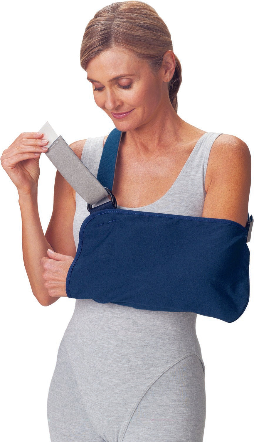 Arm Sling with Padded Strap Procare Blue Vogue D-Ring / Hook and Loop Strap Closure Large