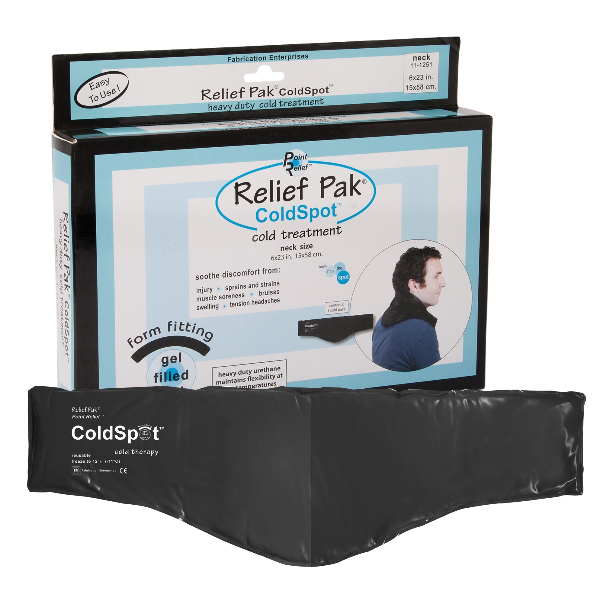 Cold Pack Relief Pak ColdSpot Contoured Neck 6 X 23 Inch Urethane / Clay Reusable