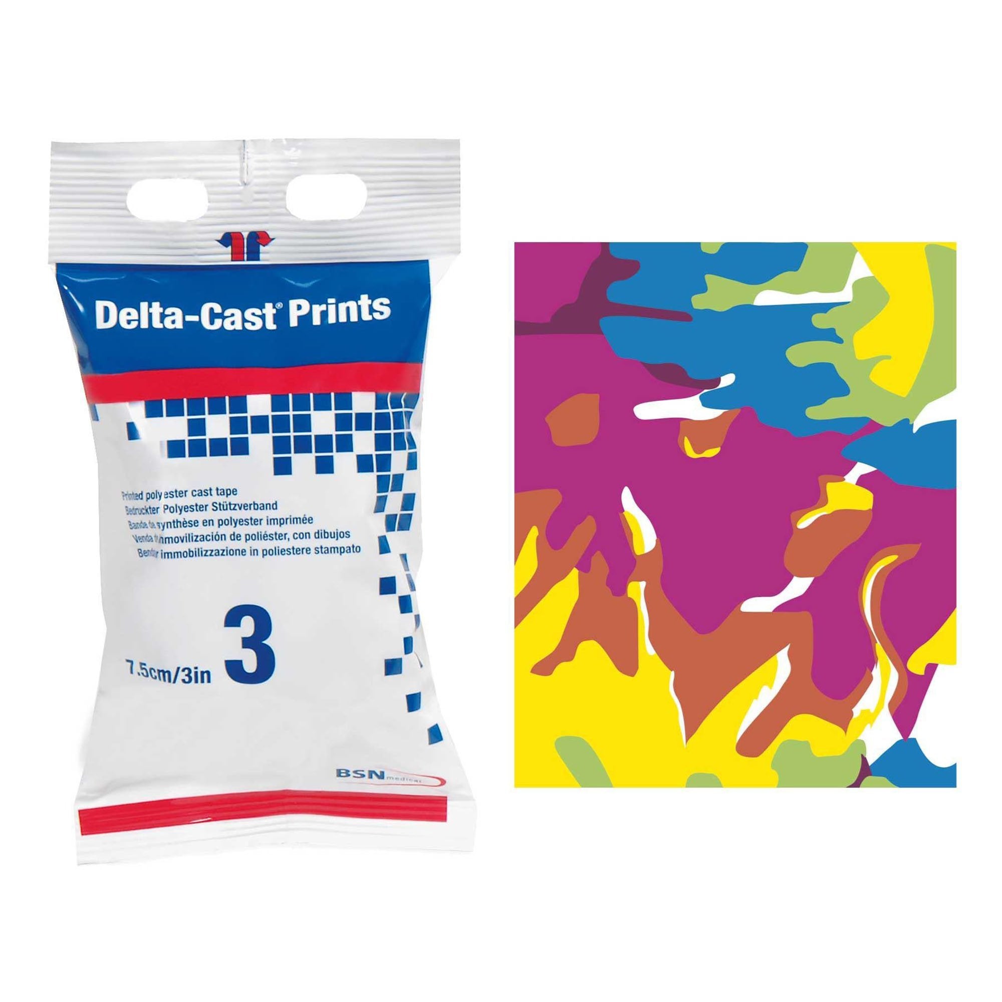 Cast Tape Delta-Cast Prints 3 Inch X 12 Foot Polyester Pastel Print