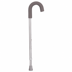 Cane Adj. Round Handle Silver W/foam Comfort Grip