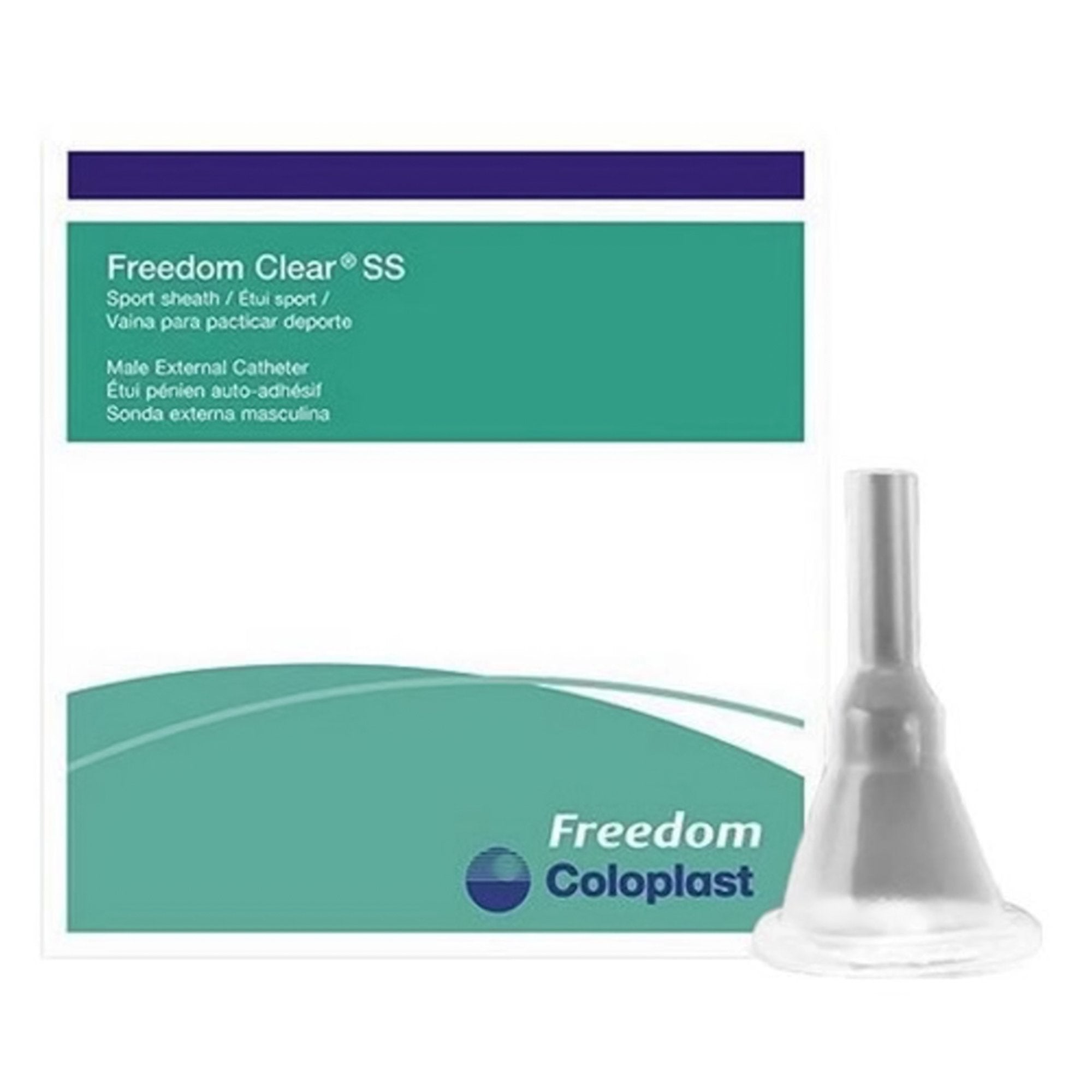 Male External Catheter Freedom Clear SS Self-Adhesive Seal Silicone Small