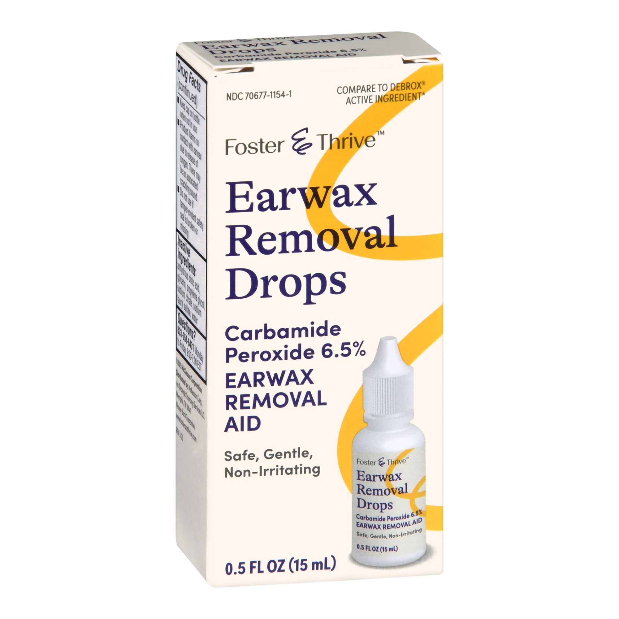 Ear Wax Remover Foster & Thrive 0.5 oz. Otic Drops 6.5% Strength Carbamide Peroxide
