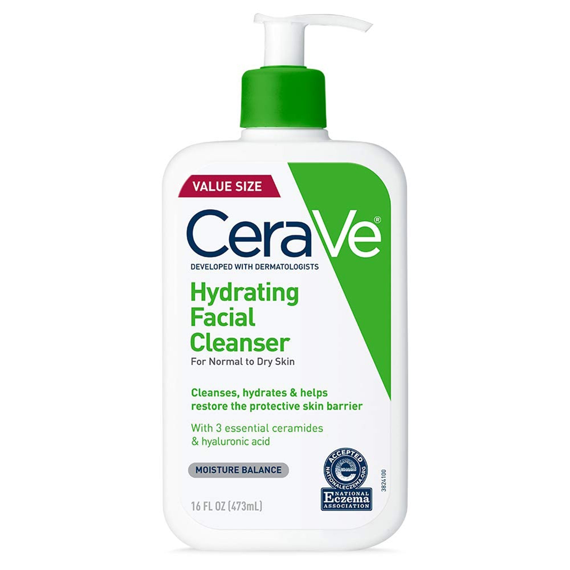 Facial Cleanser CeraVe Hydrating Lotion 16 oz. Pump Bottle Unscented