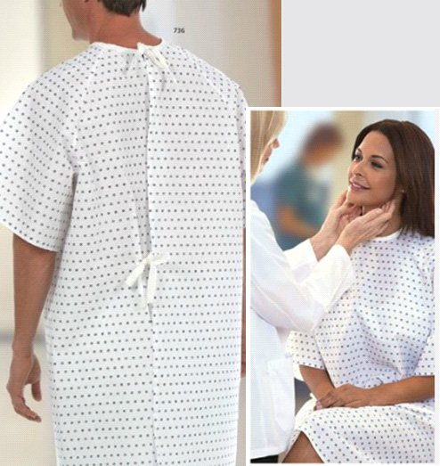 Patient Exam Gown Medium / Large Snowflake Print Reusable