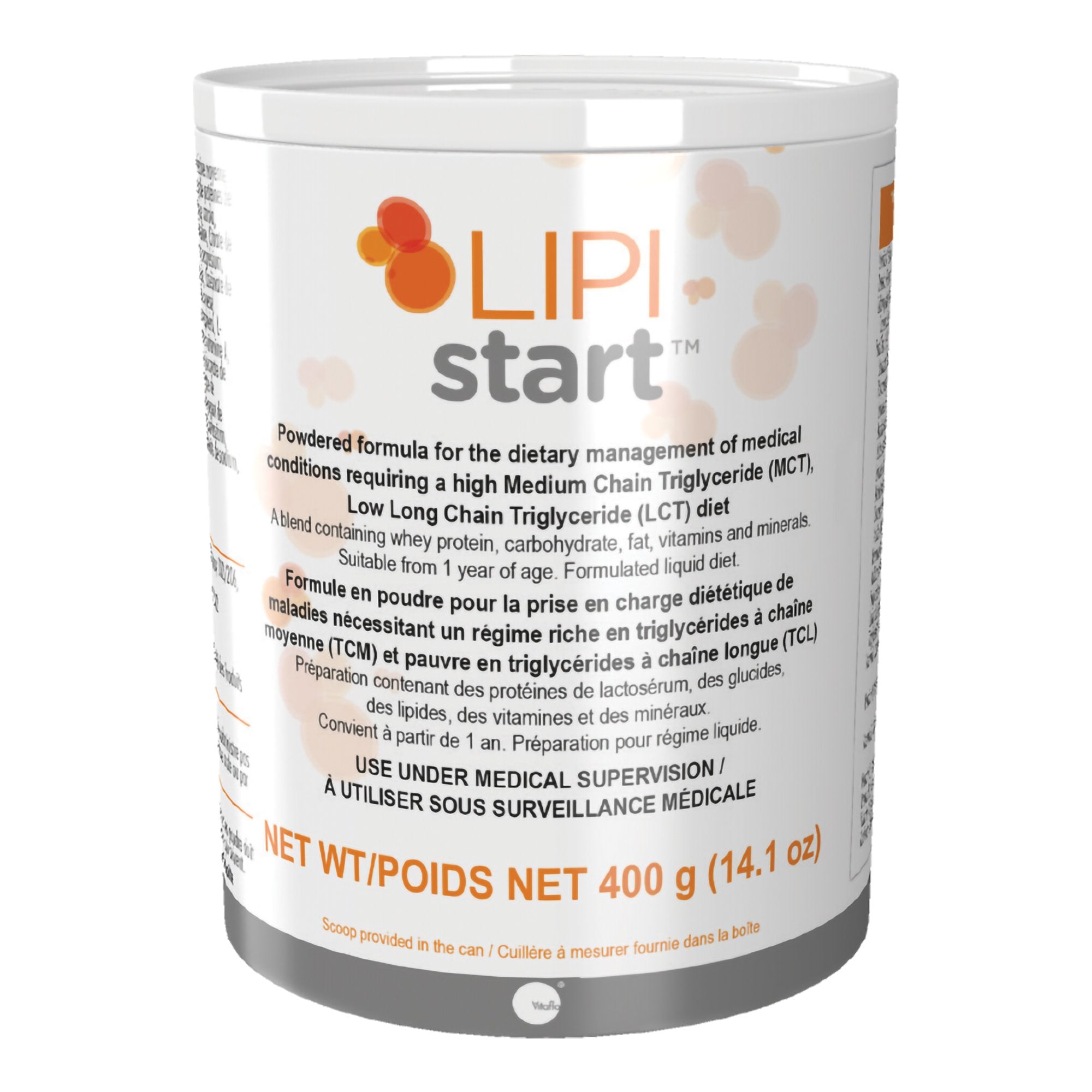 Oral Supplement Lipistart Unflavored Powder 400 Gram Can