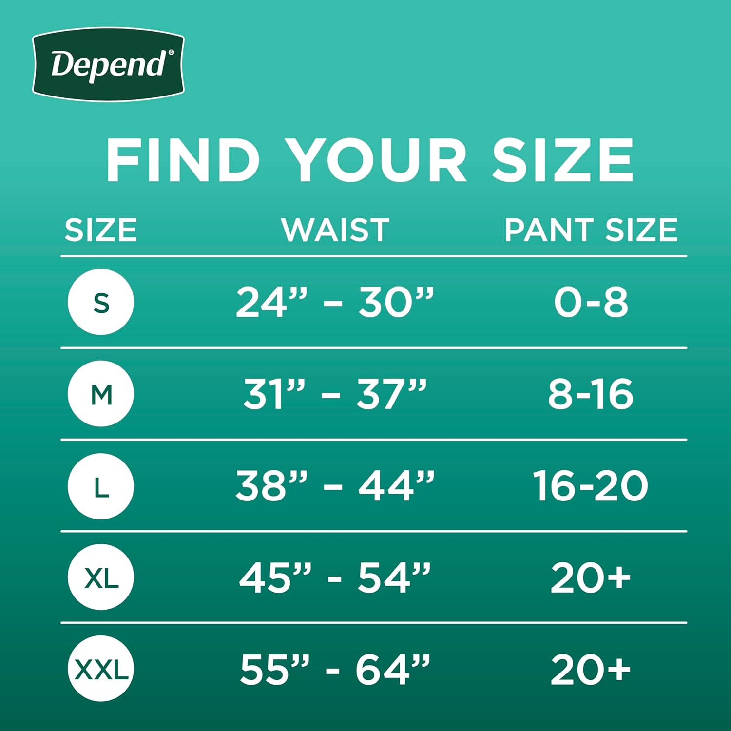 female adult absorbent underwear depend fresh protection waistband style large disposable heavy absorbency packaging type case