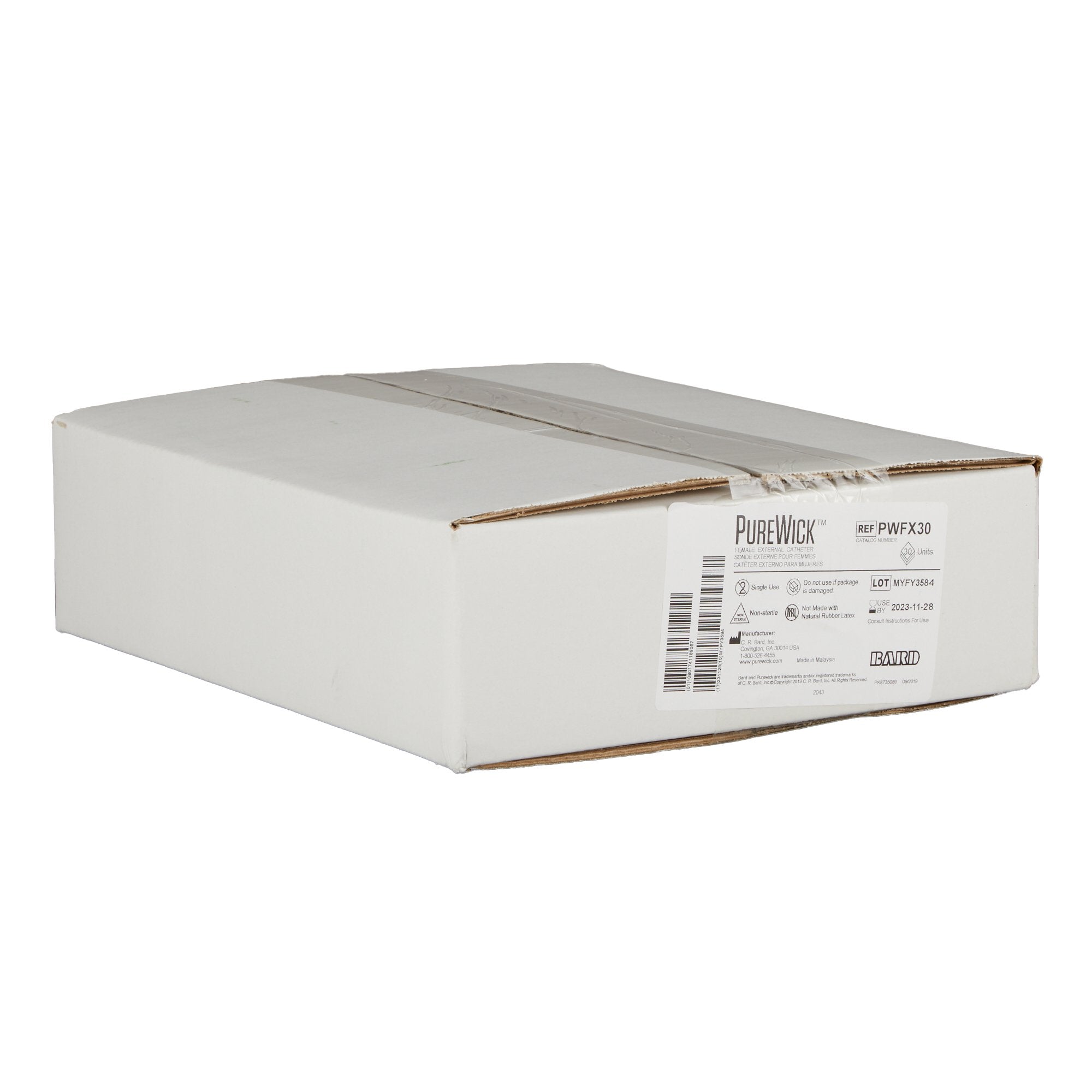 female external catheter purewick 10 l x1 5 w inch packaging type case