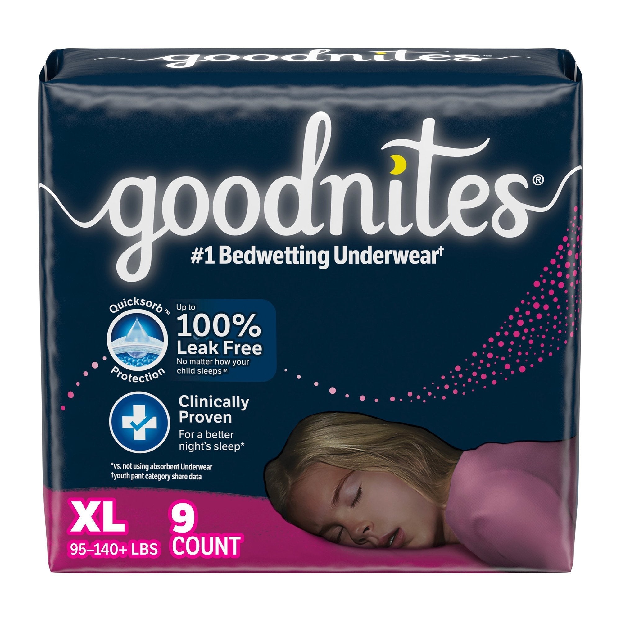 Female Youth Absorbent Underwear GoodNites Pull On with Tear Away Seams X Large Disposable Heavy Absorbency