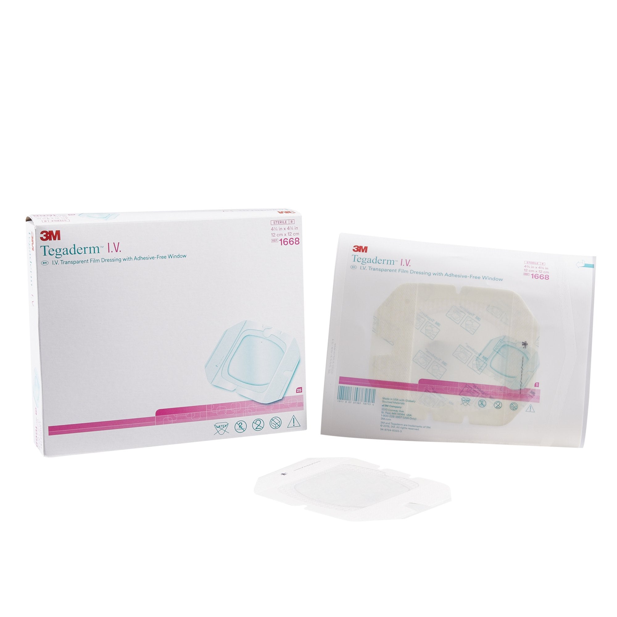I.V. Dressing 3M Tegaderm Film 4-3/4 X 4-3/4 Inch Sterile