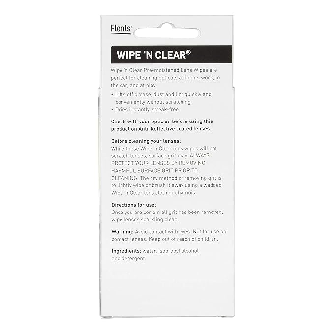 flents lens cleaning wipe