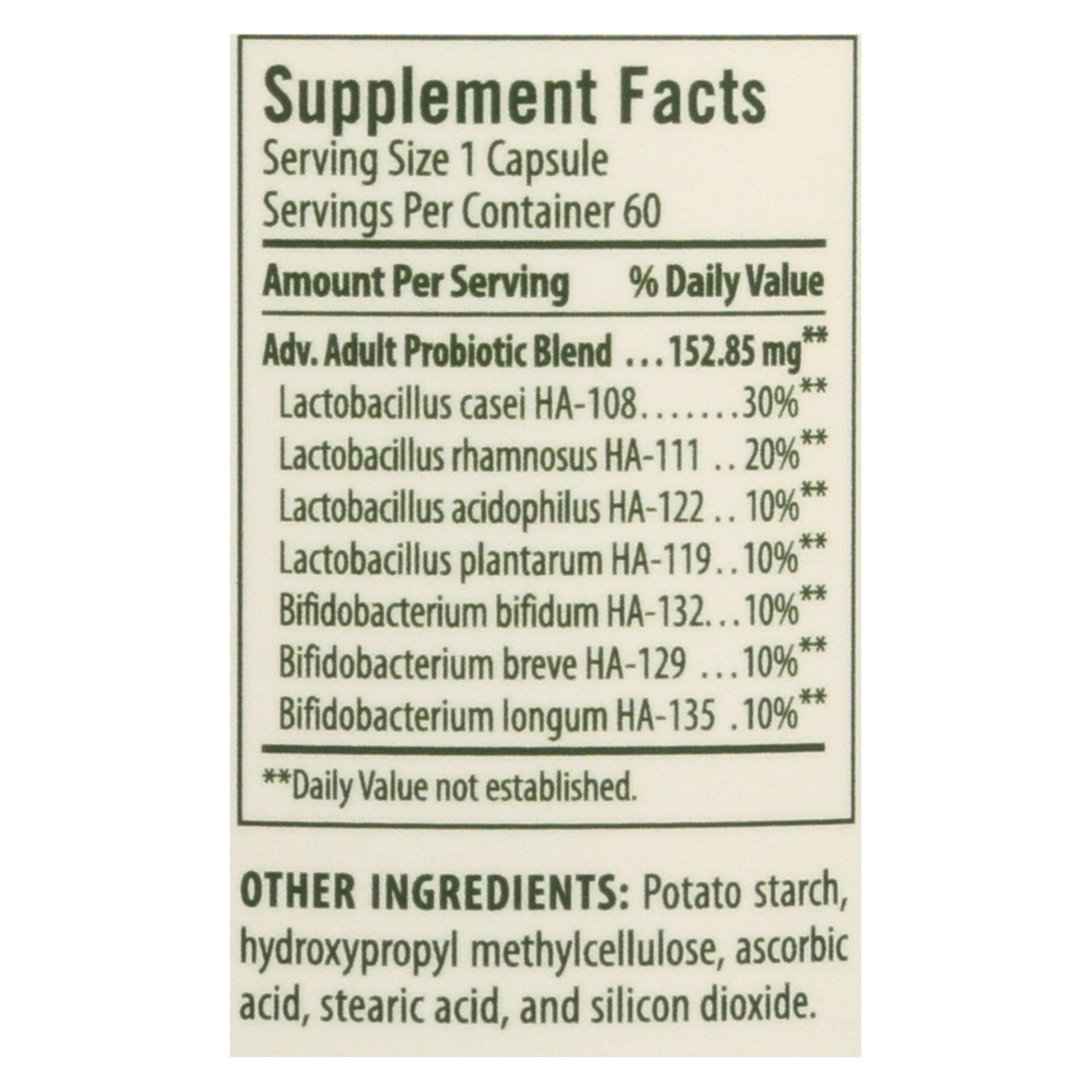 flora advanced adults probiotic dietary supplement 1 each 60 cap