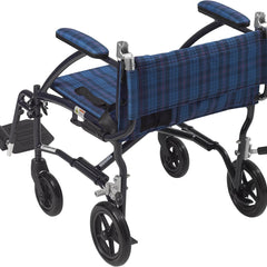 Drive Medical Fly-lite Wheelchair with Swing-away Footrests ,8 Casters In Rear. 6 Casters In Front Wheels ,300 lbs Weight Capacity ,DFL19BL