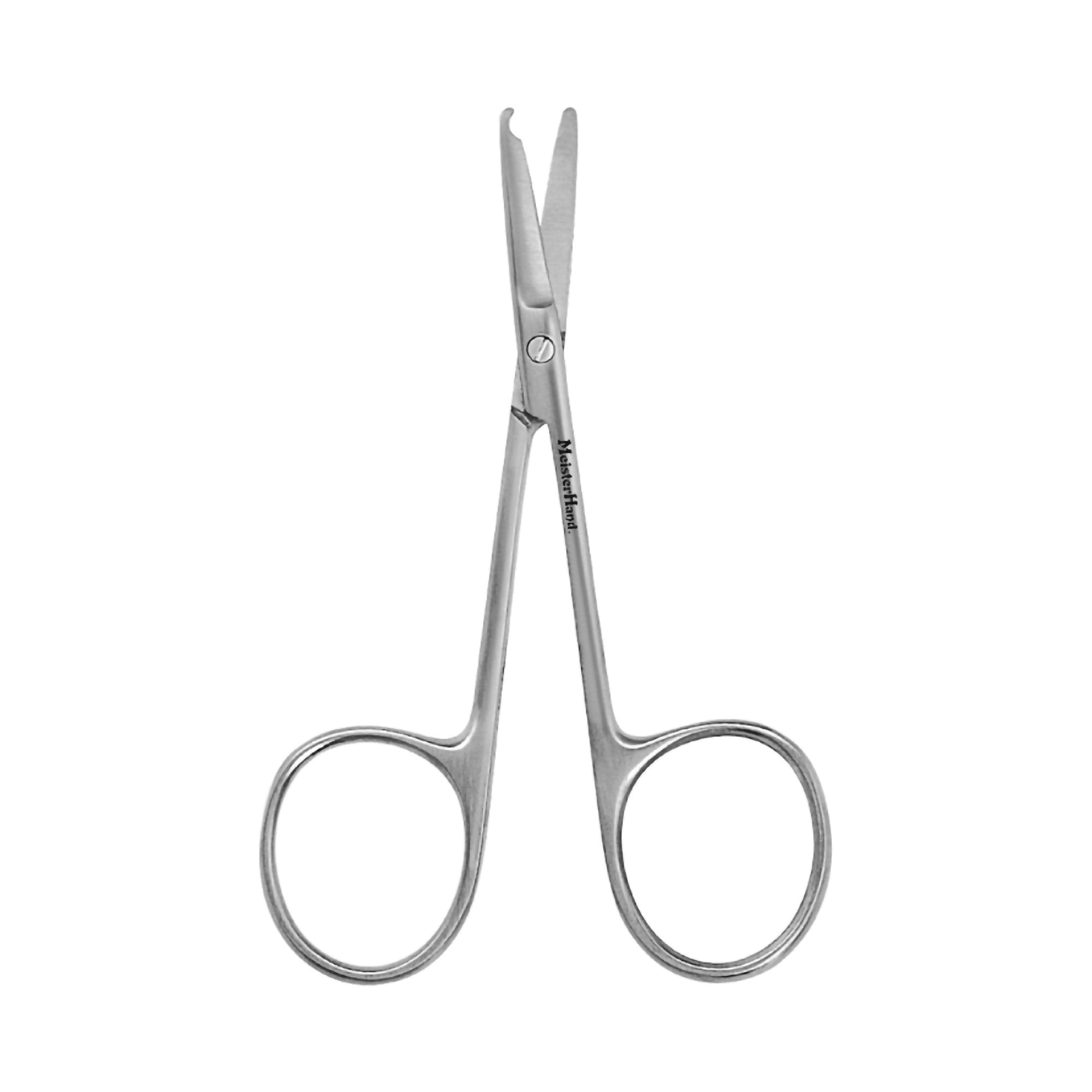 Stitch Scissors MeisterHand Spencer 3 1/2 Inch Length Surgical Grade Stainless Steel NonSterile Finger Ring Handle Straight Blunt Tip / Blunt Tip