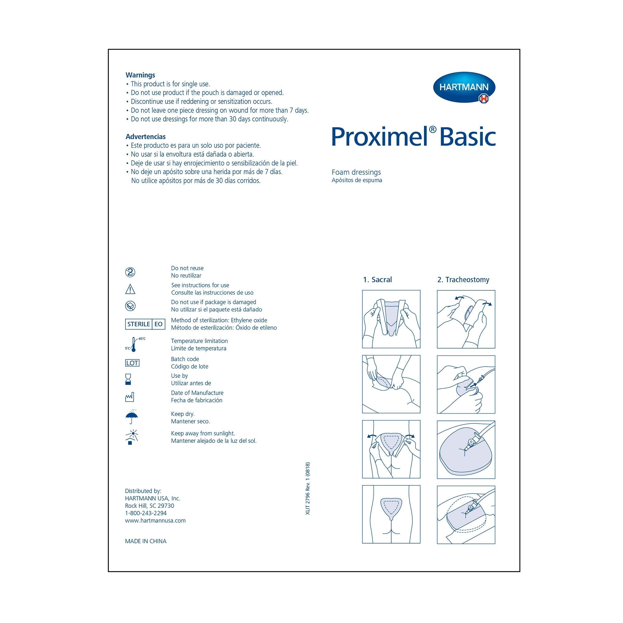 foam dressing proximel basic 4 x 4 inch with border waterproof film backing acrylic adhesive square sterile