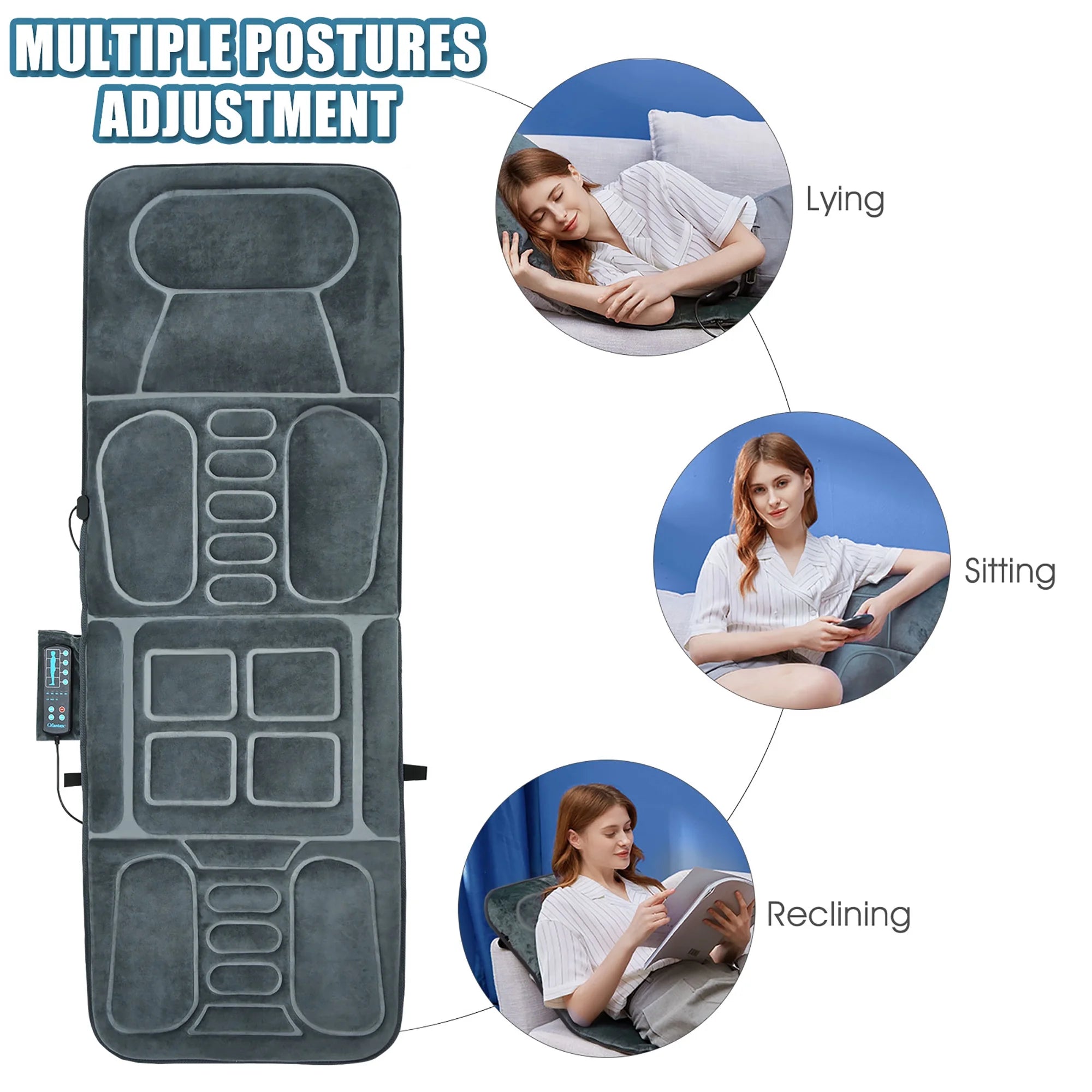 Foldable Massage Mat Full Body Massager with Heat & 10 Vibration Motors