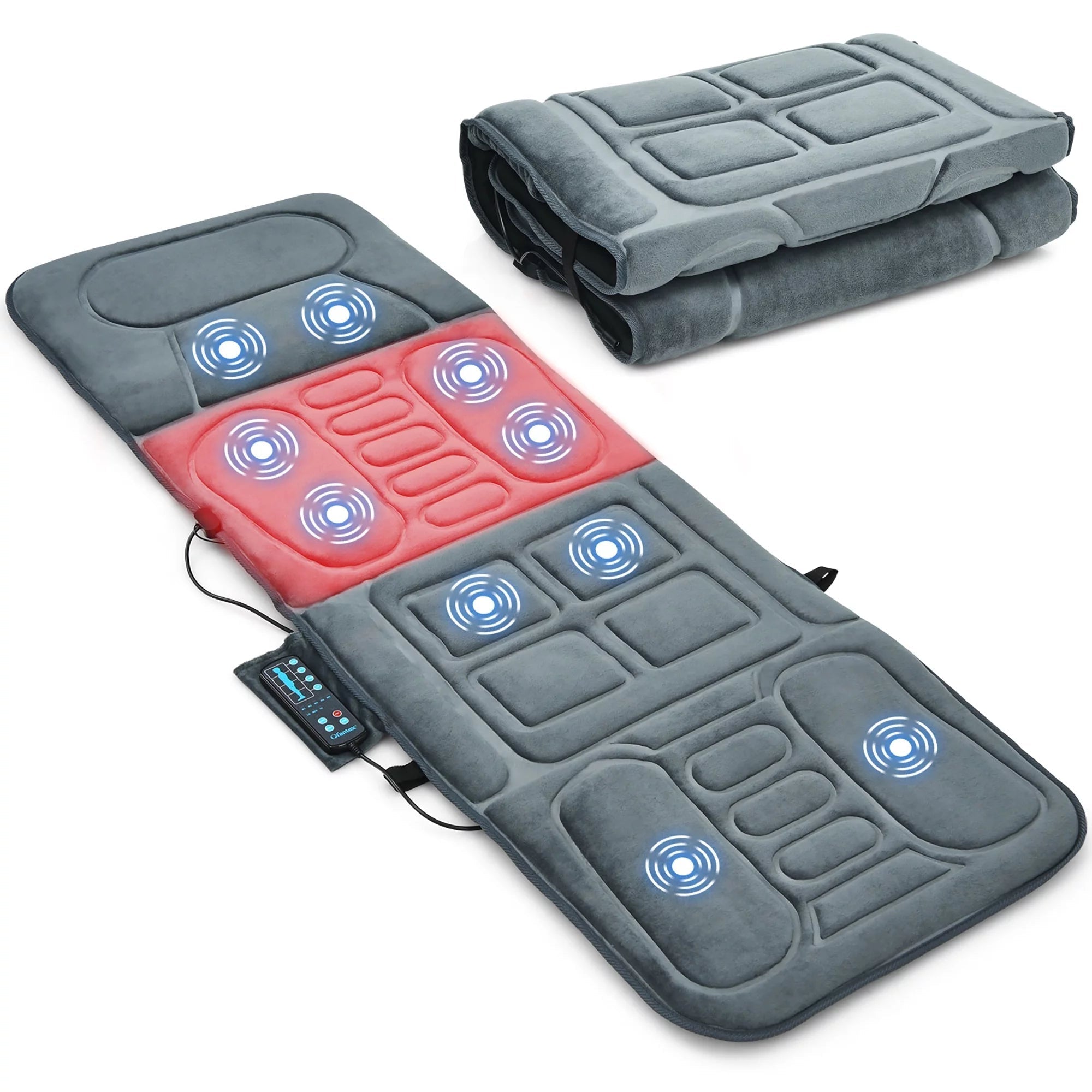 Foldable Massage Mat Full Body Massager with Heat & 10 Vibration Motors