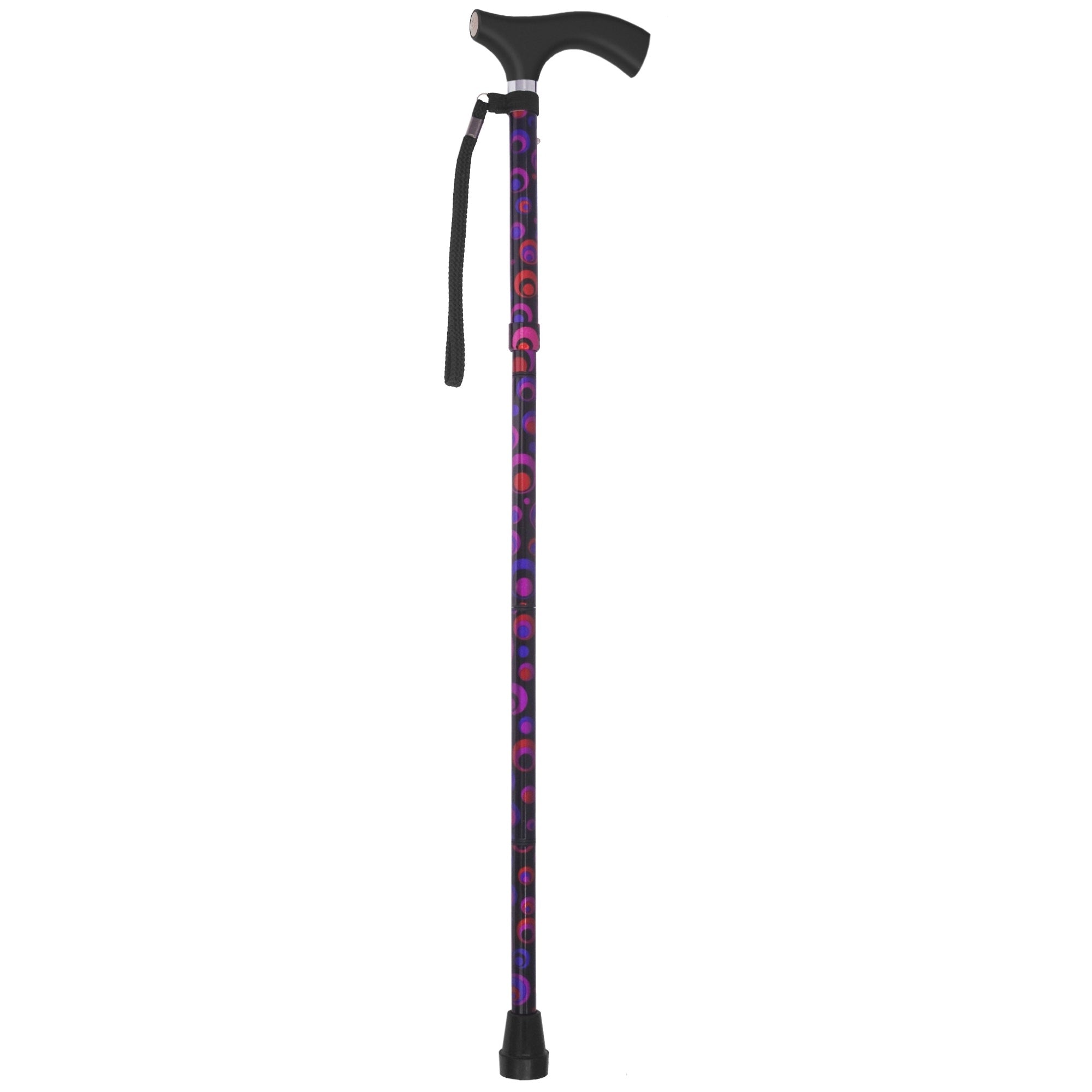 folding cane switch sticks® aluminum 32 to 37 inch height circle print