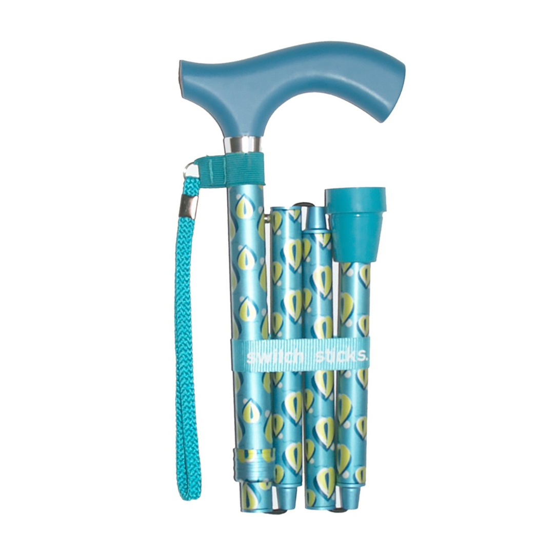 folding cane switch sticks® aluminum 32 to 37 inch height thames print