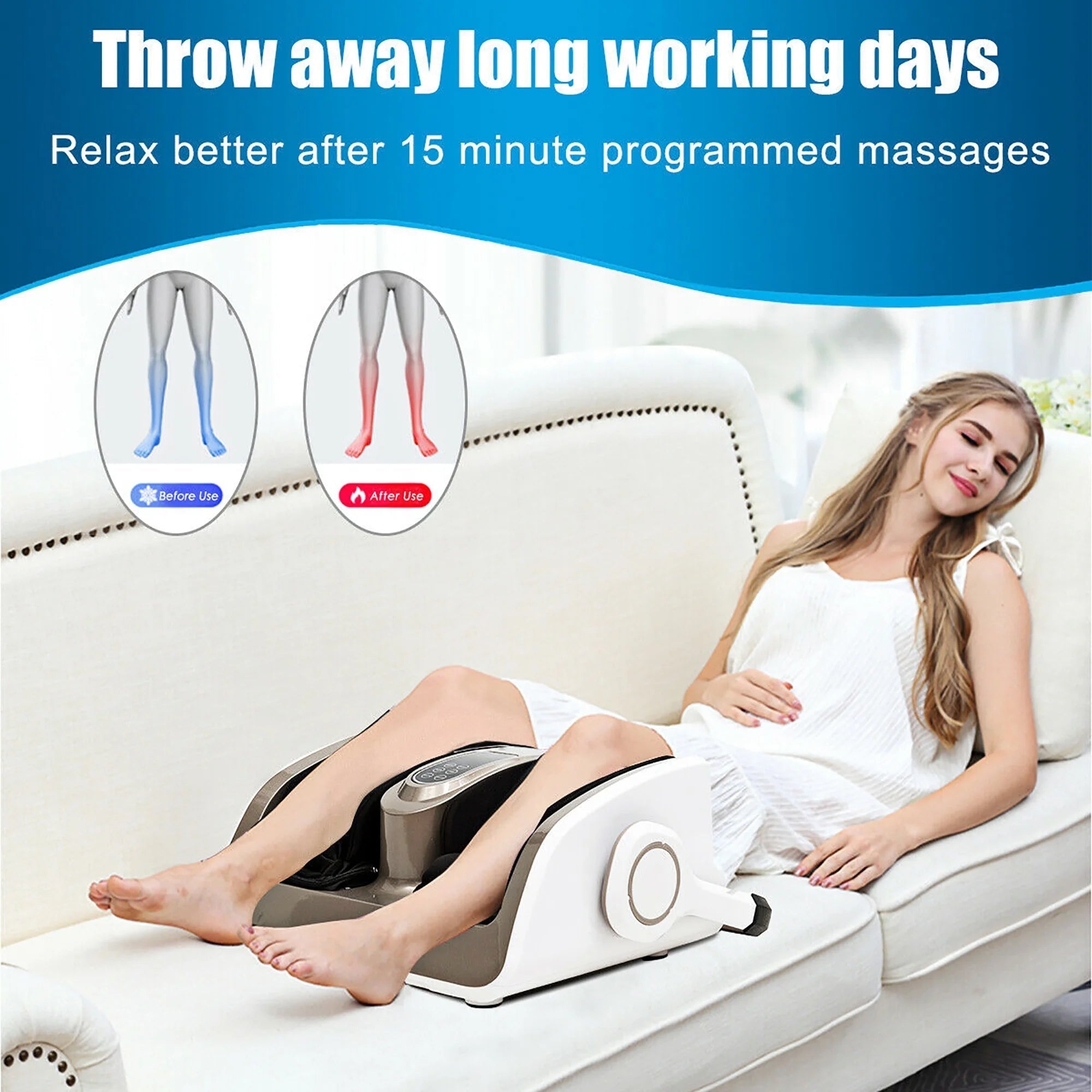 Foot Calf Shiatsu Massager Heat Remote Control