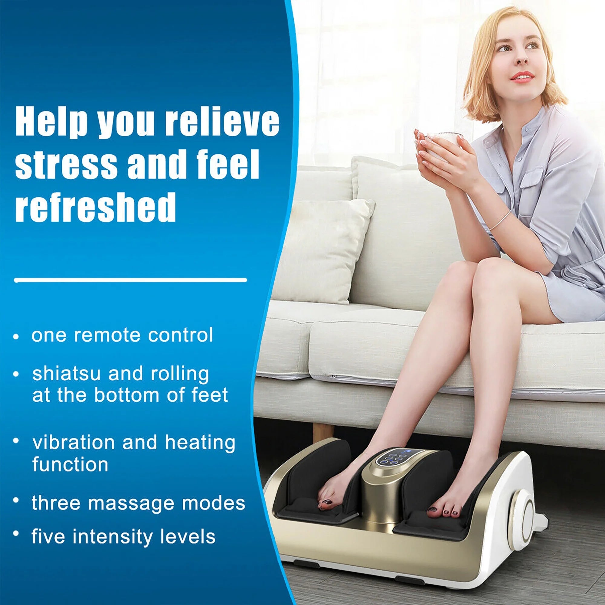 Foot Calf Shiatsu Massager Heat Remote Control
