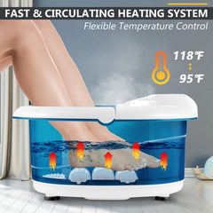 Foot Spa Tub with Bubbles and Electric Massage Rollers for Home Use