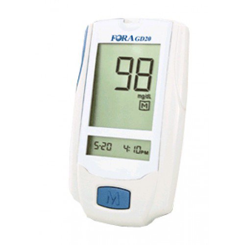 Blood Glucose Meter FORA G 20 7 Second Results Stores up to 450 Results No Coding Required