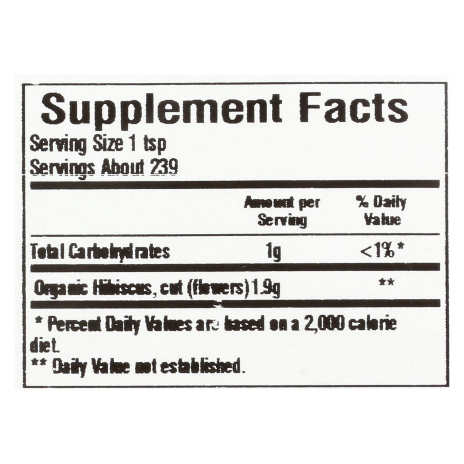 frontier herb hibiscus flowers organic cut and sifted bulk 1 lb